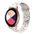 For Samsung Galaxy Watch 3 41mm Sports Rainbow Dots Silicone Buckle Watch Band(White) - Watch Bands by PMC TechLife | Online Shopping South Africa | PMC TechLife