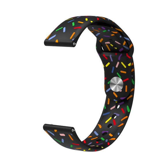 For Samsung Galaxy Watch Active 2 40mm / 44mm Sports Rainbow Dots Silicone Buckle Watch Band(Black)