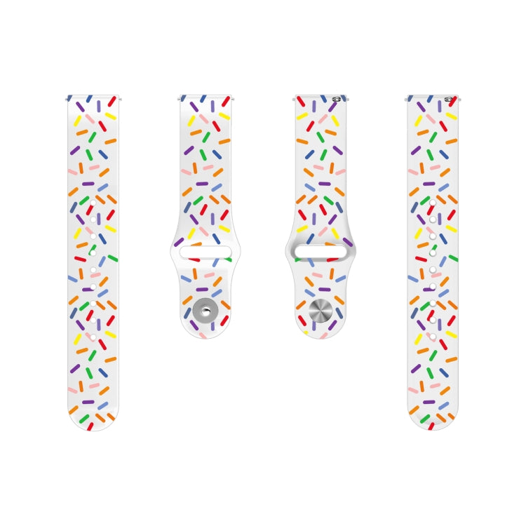 For Samsung Galaxy watch Active 40mm Sports Rainbow Dots Silicone Buckle Watch Band(White)