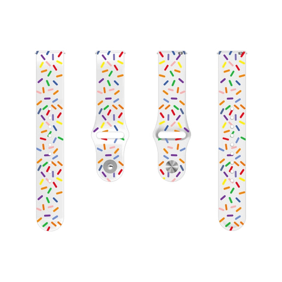 For Samsung Galaxy watch Active 40mm Sports Rainbow Dots Silicone Buckle Watch Band(White)