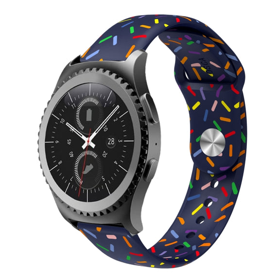 For Samsung Galaxy watch Active 40mm Sports Rainbow Dots Silicone Buckle Watch Band(Blue)