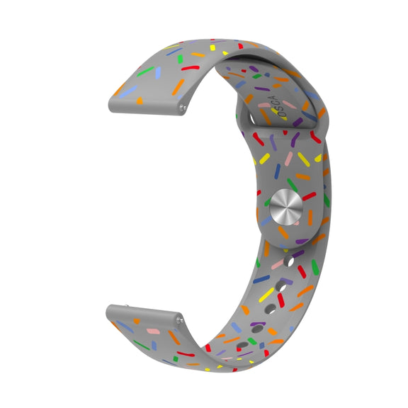 For Samsung Galaxy watch Active 40mm Sports Rainbow Dots Silicone Buckle Watch Band(Gray)