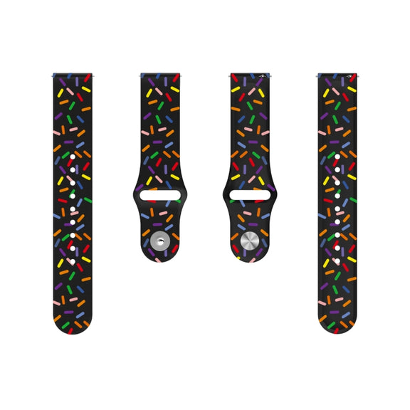 For Samsung Gear S2 Classic Sports Rainbow Dots Silicone Buckle Watch Band(Black)