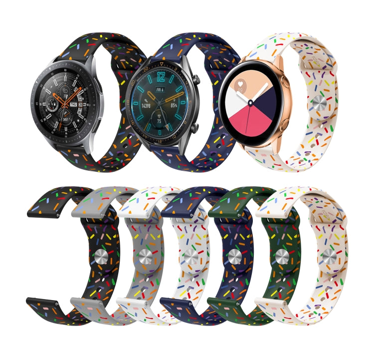 For Samsung Galaxy watch Active 40mm Sports Rainbow Dots Silicone Buckle Watch Band(Gray)
