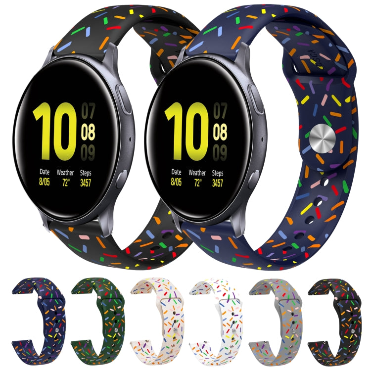 For Samsung Gear S2 Classic Sports Rainbow Dots Silicone Buckle Watch Band(White)