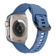 For Apple Watch Ultra 49mm Ripple Silicone Sports Watch Band(Light Blue)