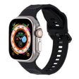 For Apple Watch SE 44mm Ripple Silicone Sports Watch Band(Black) - Watch Bands by PMC TechLife | Online Shopping South Africa | PMC TechLife