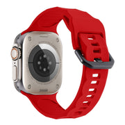 For Apple Watch 3 42mm Ripple Silicone Sports Watch Band(Red)