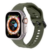 For Apple Watch 2 42mm Ripple Silicone Sports Watch Band(Dark Green)