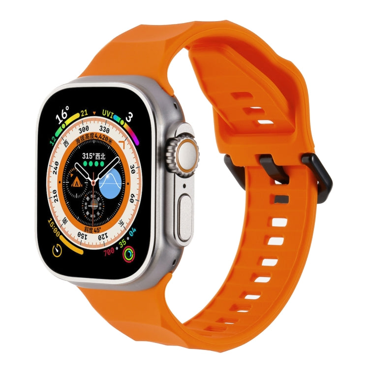 For Apple Watch 2 42mm Ripple Silicone Sports Watch Band(Orange)