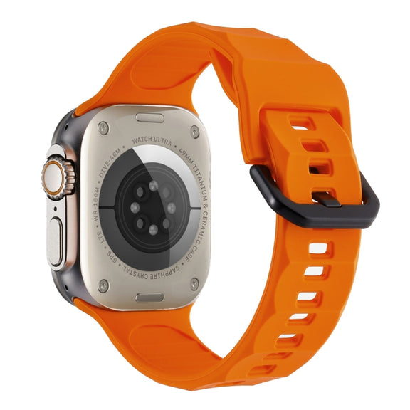 For Apple Watch 2 42mm Ripple Silicone Sports Watch Band(Orange)