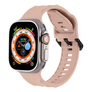 For Apple Watch 2 42mm Ripple Silicone Sports Watch Band(Pink)
