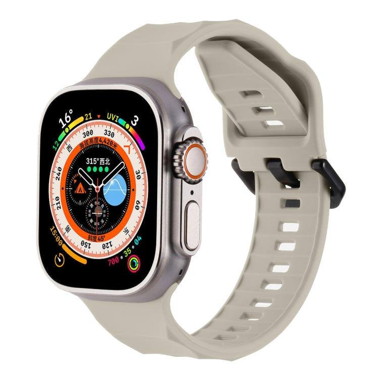 For Apple Watch 2 42mm Ripple Silicone Sports Watch Band(Starlight)