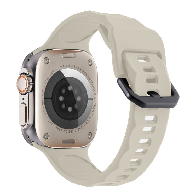 For Apple Watch 2 42mm Ripple Silicone Sports Watch Band(Starlight)