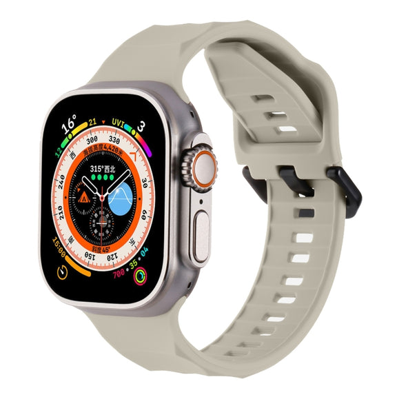 For Apple Watch 2 42mm Ripple Silicone Sports Watch Band(Starlight)