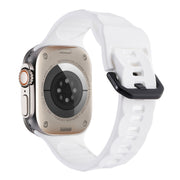 For Apple Watch 42mm Ripple Silicone Sports Watch Band(White)