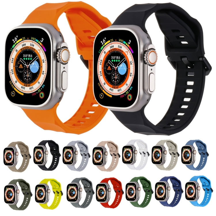 For Apple Watch 7 45mm Ripple Silicone Sports Watch Band(Red)