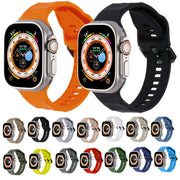 For Apple Watch 8 45mm Ripple Silicone Sports Watch Band(Black)