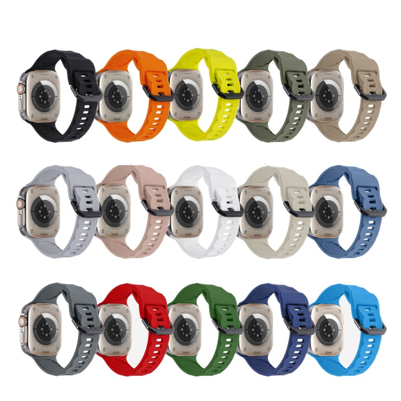 For Apple Watch 8 45mm Ripple Silicone Sports Watch Band(Light Grey)