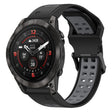 For Garmin Epix Pro 47mm 22mm Two-Color Reverse Buckle Silicone Watch Band(Black+Grey) - Watch Bands by PMC TechLife | Online Shopping South Africa | PMC TechLife