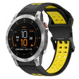 For Garmin Epix Gen 2 22mm Two-Color Reverse Buckle Silicone Watch Band(Black+Yellow) - Watch Bands by PMC TechLife | Online Shopping South Africa | PMC TechLife