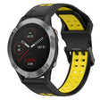 For Garmin Fenix 6 22mm Two-Color Reverse Buckle Silicone Watch Band(Black+Yellow) - Watch Bands by PMC TechLife | Online Shopping South Africa | PMC TechLife