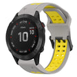 For Garmin Fenix 6 Pro 22mm Two-Color Reverse Buckle Silicone Watch Band(Grey+Yellow) - Watch Bands by PMC TechLife | Online Shopping South Africa | PMC TechLife