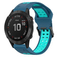 For Garmin Fenix 6 Pro 22mm Two-Color Reverse Buckle Silicone Watch Band(Blue+Teal) - Watch Bands by PMC TechLife | Online Shopping South Africa | PMC TechLife