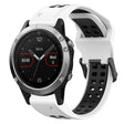 For Garmin Fenix 5 22mm Two-Color Reverse Buckle Silicone Watch Band(White+Black) - Watch Bands by PMC TechLife | Online Shopping South Africa | PMC TechLife