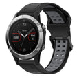 For Garmin Fenix 5 22mm Two-Color Reverse Buckle Silicone Watch Band(Black+Grey) - Watch Bands by PMC TechLife | Online Shopping South Africa | PMC TechLife