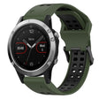 For Garmin Fenix 5 22mm Two-Color Reverse Buckle Silicone Watch Band(Army Green+Black) - Watch Bands by PMC TechLife | Online Shopping South Africa | PMC TechLife