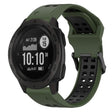 For Garmin Instinct 22mm Two-Color Reverse Buckle Silicone Watch Band(Army Green+Black) - Watch Bands by PMC TechLife | Online Shopping South Africa | PMC TechLife