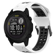 For Garmin Descent G1 22mm Two-Color Reverse Buckle Silicone Watch Band(White+Black) - Watch Bands by PMC TechLife | Online Shopping South Africa | PMC TechLife