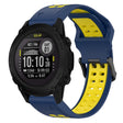 For Garmin Descent G1 22mm Two-Color Reverse Buckle Silicone Watch Band(Blue+Yellow) - Watch Bands by PMC TechLife | Online Shopping South Africa | PMC TechLife