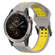For Garmin Fenix 5 Plus 22mm Two-Color Reverse Buckle Silicone Watch Band(Grey+Yellow) - Watch Bands by PMC TechLife | Online Shopping South Africa | PMC TechLife