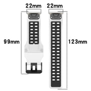 For Garmin Descent G1 22mm Two-Color Reverse Buckle Silicone Watch Band(Black+Blue)