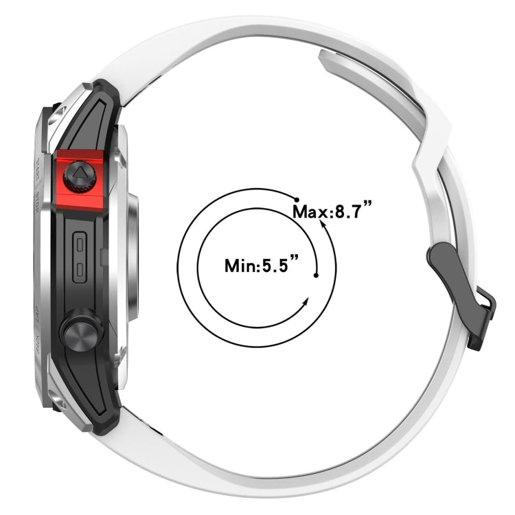 For Garmin Fenix 5 Plus 22mm Two-Color Reverse Buckle Silicone Watch Band(Black+Blue)