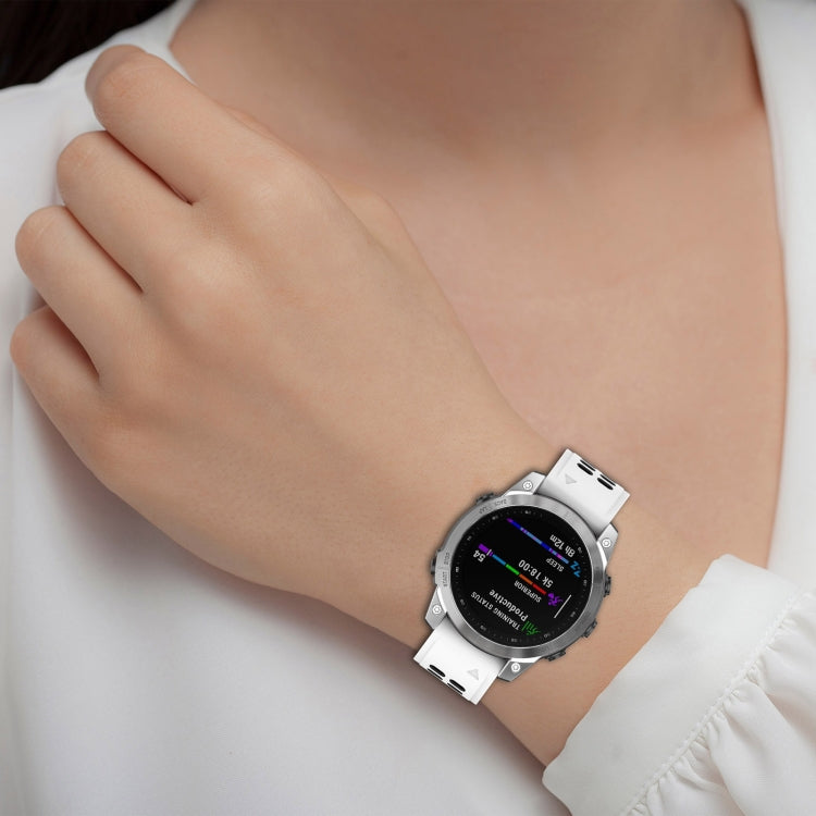 For Garmin Fenix 6 22mm Two-Color Reverse Buckle Silicone Watch Band(Blue+Yellow)