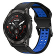 For Garmin Epix Pro 51mm 26mm Two-Color Reverse Buckle Silicone Watch Band(Black+Blue) - Watch Bands by PMC TechLife | Online Shopping South Africa | PMC TechLife