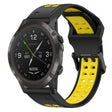 For Garmin D2 Delta PX 26mm Two-Color Reverse Buckle Silicone Watch Band(Black+Yellow) - Watch Bands by PMC TechLife | Online Shopping South Africa | PMC TechLife