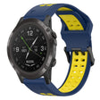 For Garmin D2 Delta PX 26mm Two-Color Reverse Buckle Silicone Watch Band(Blue+Yellow) - Watch Bands by PMC TechLife | Online Shopping South Africa | PMC TechLife