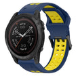 For Garmin Tactix 7 Pro 26mm Two-Color Reverse Buckle Silicone Watch Band(Blue+Yellow) - Watch Bands by PMC TechLife | Online Shopping South Africa | PMC TechLife