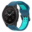 For Garmin Tactix 7 Pro 26mm Two-Color Reverse Buckle Silicone Watch Band(Blue+Teal) - Watch Bands by PMC TechLife | Online Shopping South Africa | PMC TechLife