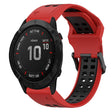 For Garmin Fenix 6X 26mm Two-Color Reverse Buckle Silicone Watch Band(Red+Black) - Watch Bands by PMC TechLife | Online Shopping South Africa | PMC TechLife