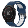 For Garmin Fenix 6X 26mm Two-Color Reverse Buckle Silicone Watch Band(Blue+White) - Watch Bands by PMC TechLife | Online Shopping South Africa | PMC TechLife