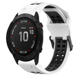 For Garmin Fenix 6X Pro 26mm Two-Color Reverse Buckle Silicone Watch Band(White+Black) - Watch Bands by PMC TechLife | Online Shopping South Africa | PMC TechLife