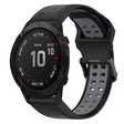 For Garmin Fenix 6X Pro 26mm Two-Color Reverse Buckle Silicone Watch Band(Black+Grey) - Watch Bands by PMC TechLife | Online Shopping South Africa | PMC TechLife