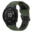 For Garmin Fenix 6X Pro 26mm Two-Color Reverse Buckle Silicone Watch Band(Army Green+Black) - Watch Bands by PMC TechLife | Online Shopping South Africa | PMC TechLife