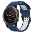 For Garmin Fenix 5X 26mm Two-Color Reverse Buckle Silicone Watch Band(Blue+White) - Watch Bands by PMC TechLife | Online Shopping South Africa | PMC TechLife