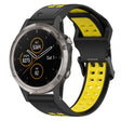 For Garmin Fenix 5X Plus 26mm Two-Color Reverse Buckle Silicone Watch Band(Black+Yellow) - Watch Bands by PMC TechLife | Online Shopping South Africa | PMC TechLife